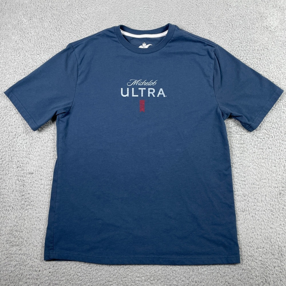 Michelob Ultra Marlin Fishing Graphic T-Shirt Mens Small Blue Short Sleeve Tee